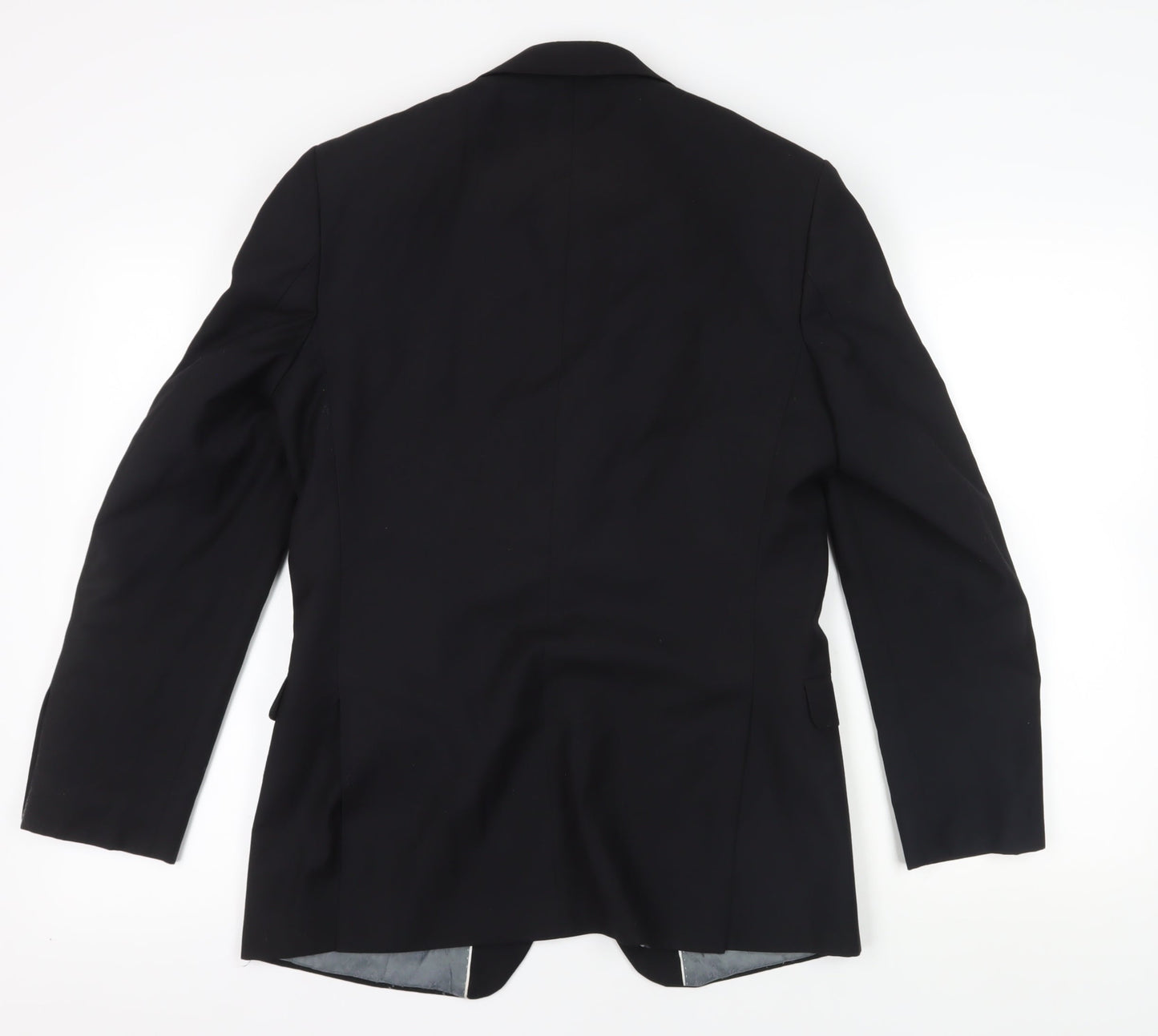 Men's Black Wool Blazer, Size M, Regular Fit