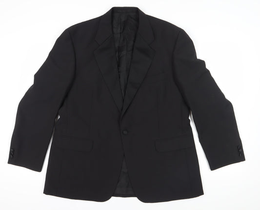 Daniel Drescott Black Blazer, Size 46in, Single-Breasted