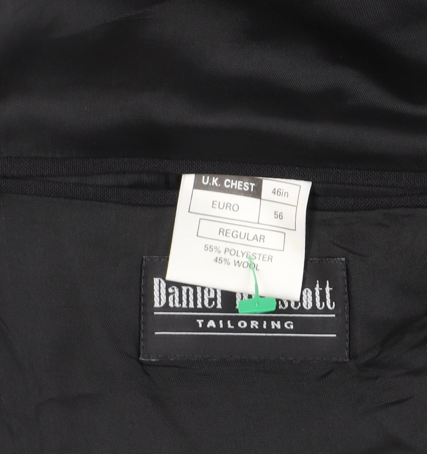 Daniel Drescott Black Blazer, Size 46in, Single-Breasted