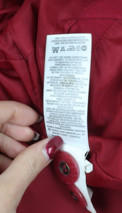 Close-up detail of Marks & Spencer Red Mid-Length Coat, size 14