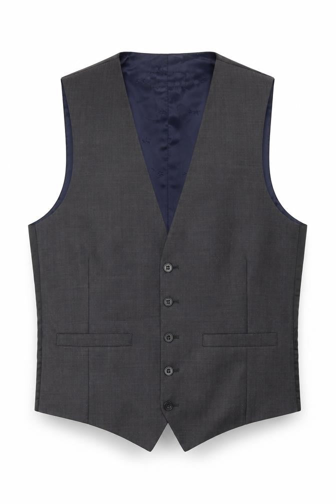 Paul Costelloe Mens Grey Wool Jacket Suit Waistcoat Size 38 Regular