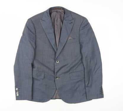 Next Mens Grey Wool Jacket Blazer Size 38 Regular
