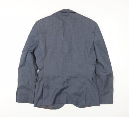 Next Mens Grey Wool Jacket Blazer Size 38 Regular