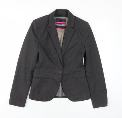 Next Womens Grey Polyester Jacket Blazer Size 8