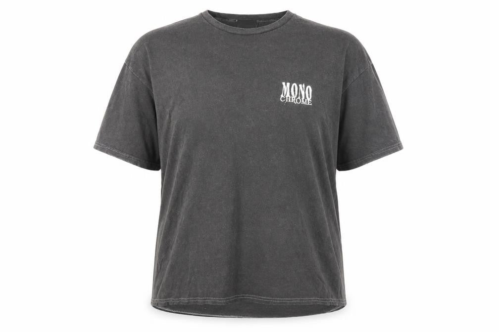 Topshop Womens Grey Cotton Basic T-Shirt Size XL Round Neck