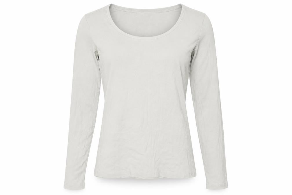 H&M Womens Grey Modal Basic T-Shirt Size L Scoop Neck