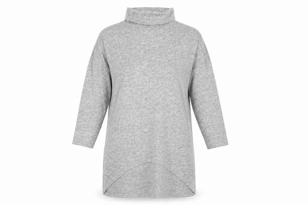 Mitzy Womens Grey Polyester Jumper Dress Size M Roll Neck Pullover