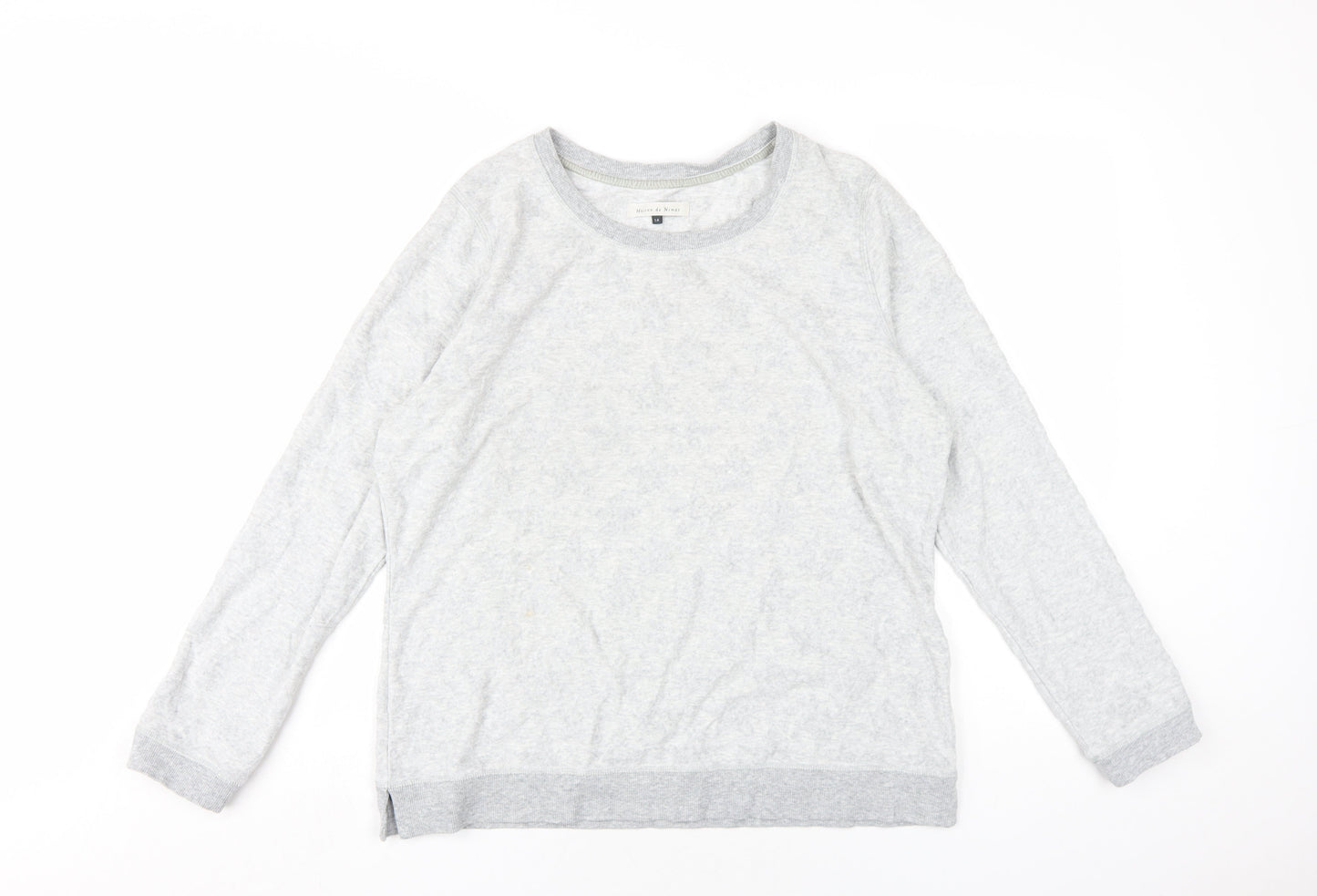 Maison de Nimes Womens Grey Cotton Pullover Sweatshirt Size 14 Pullover