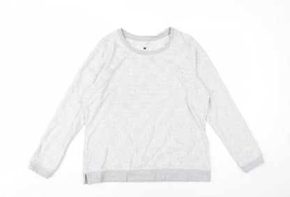 Maison de Nimes Womens Grey Cotton Pullover Sweatshirt Size 14 Pullover