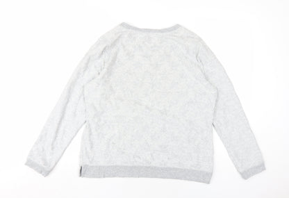 Maison de Nimes Womens Grey Cotton Pullover Sweatshirt Size 14 Pullover