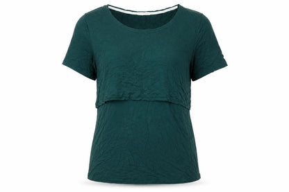 Small Show Womens Green Viscose Basic T-Shirt Size L Round Neck