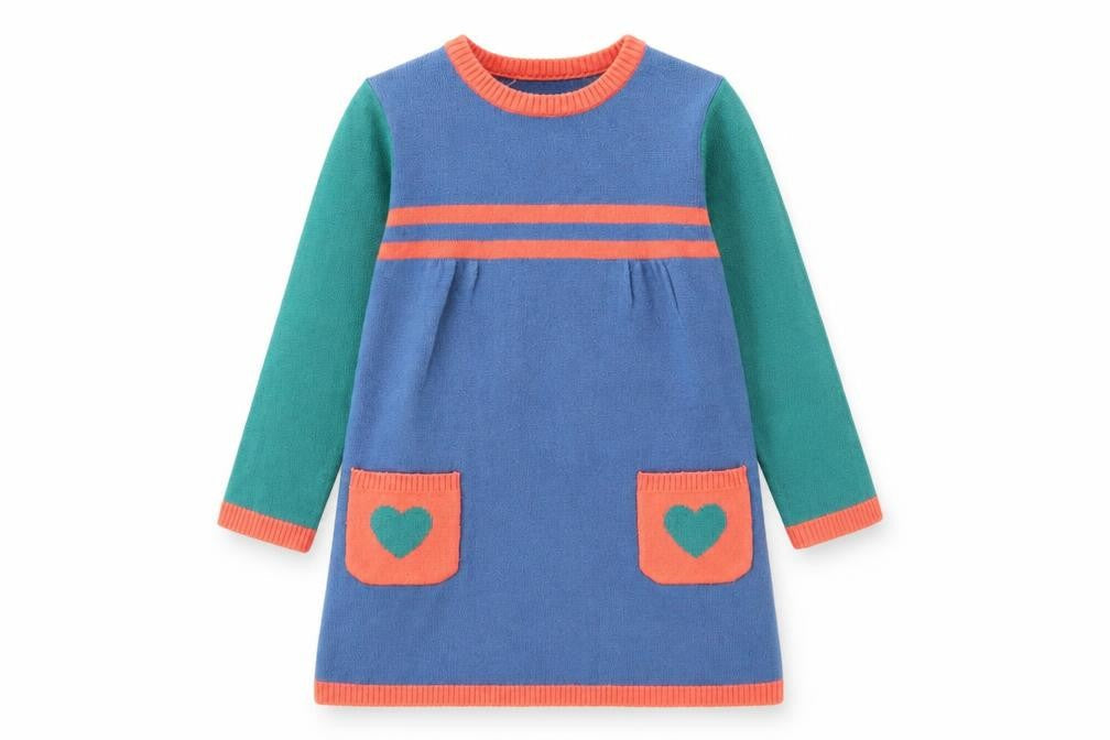 John Lewis Girls Multicoloured Geometric Acrylic A-Line Size 6 Years Round Neck Pullover