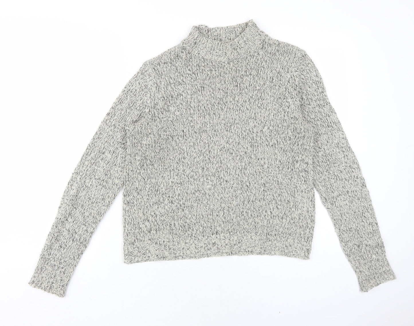 VERO MODA Womens Grey Mock Neck Acrylic Pullover Jumper Size L