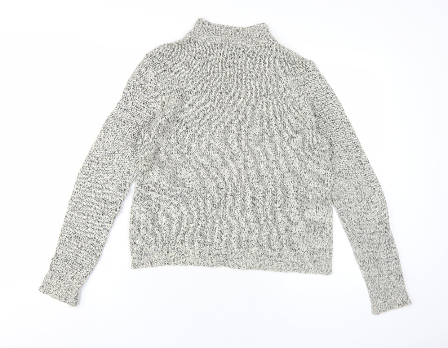 VERO MODA Womens Grey Mock Neck Acrylic Pullover Jumper Size L