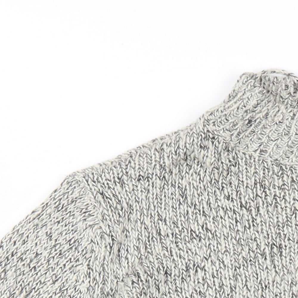 VERO MODA Womens Grey Mock Neck Acrylic Pullover Jumper Size L