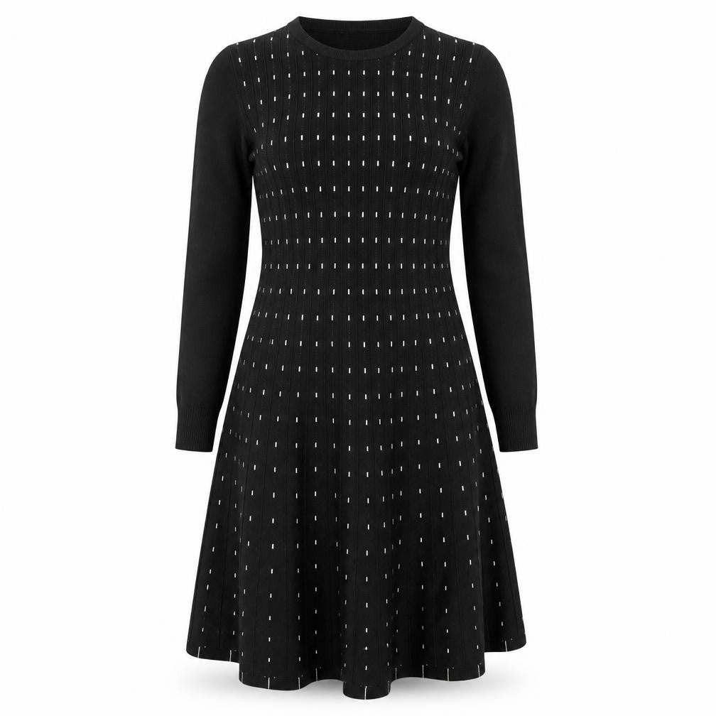 M&V Womens Black Polyamide A-Line Size L Round Neck Pullover