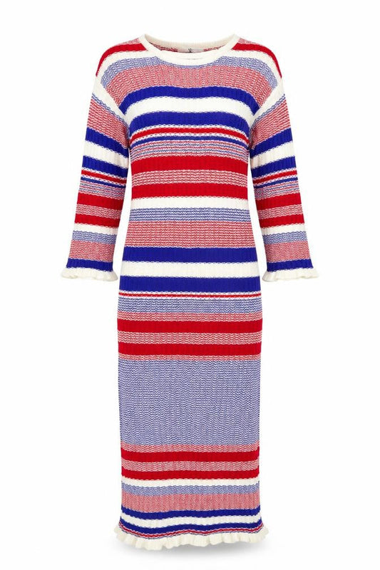 Very Womens Multicoloured Striped Viscose Bodycon Size 10 Round Neck Pullover