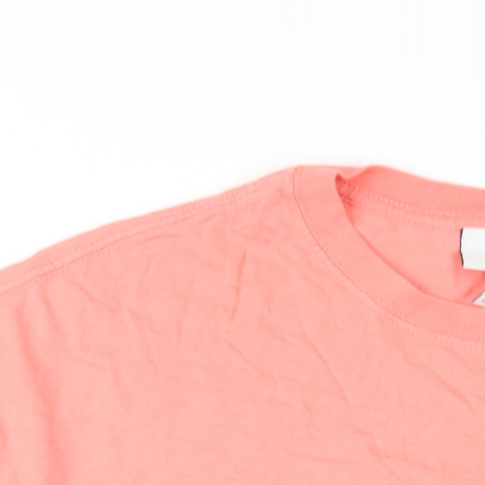 H&M Mens Pink Cotton T-Shirt Size M Round Neck
