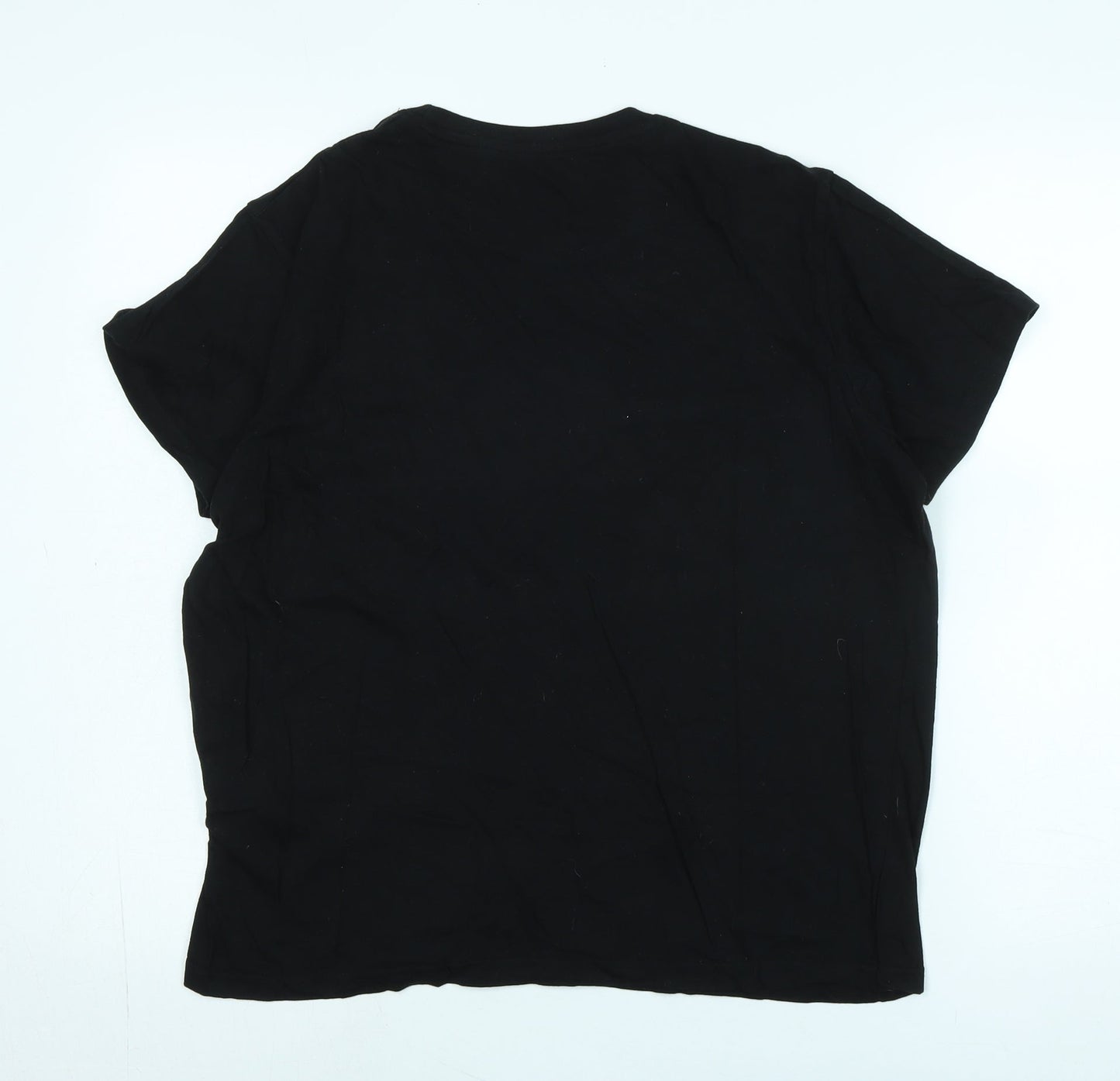 Brave Soul Mens Black Cotton T-Shirt Size M Crew Neck - Logo