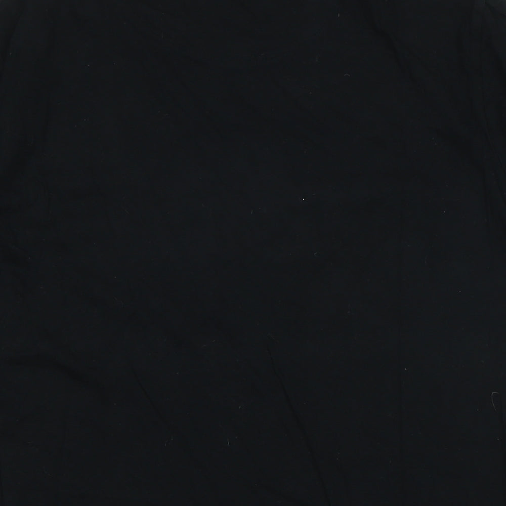 Brave Soul Mens Black Cotton T-Shirt Size M Crew Neck - Logo