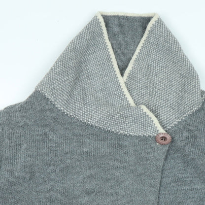 Yida Womens Grey Collared Acrylic Cardigan Jumper Size S - Logo
