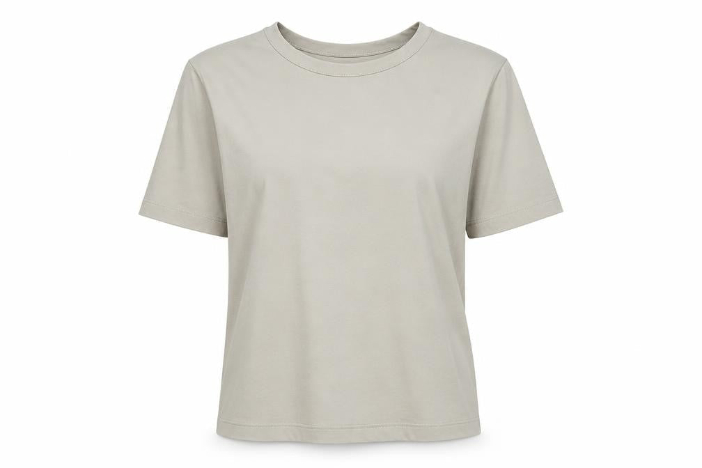 Dry Move Womens Beige Polyester Basic T-Shirt Size M Crew Neck - Logo