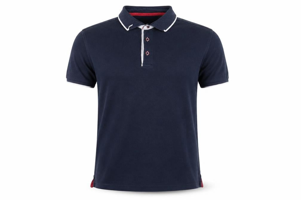 Clique Mens Blue Cotton Polo Size L Collared Button