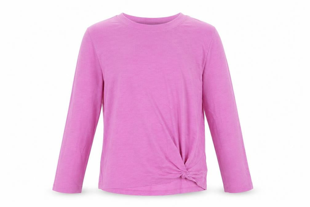 Gap Girls Pink Cotton Basic T-Shirt Size 10-11 Years Crew Neck Pullover - Tie Front