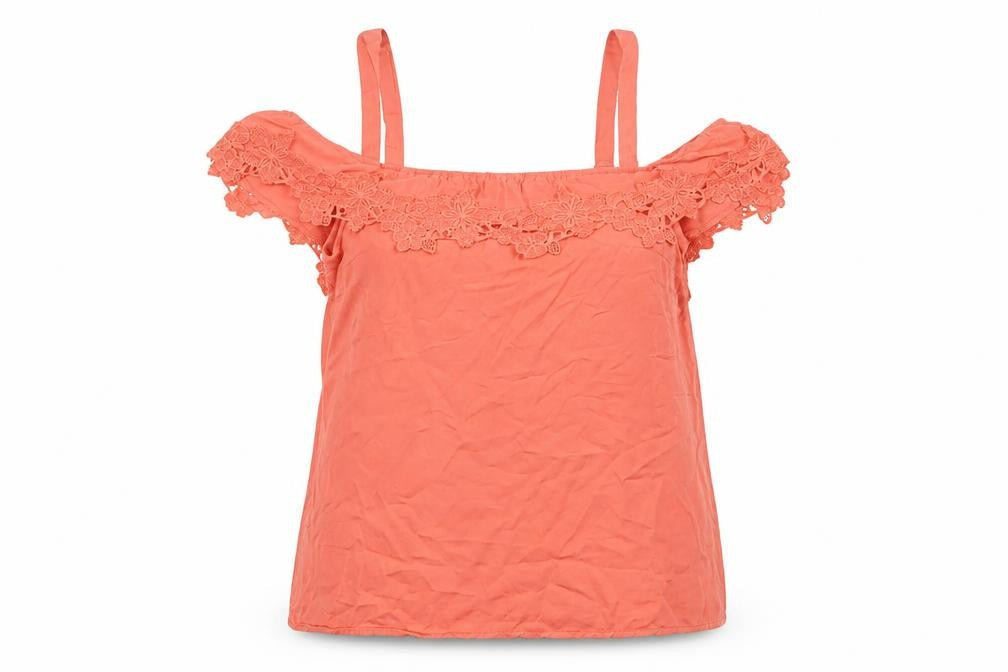 Oasis Womens Pink Cotton Basic Tank Size 12 Square Neck - Embroidered