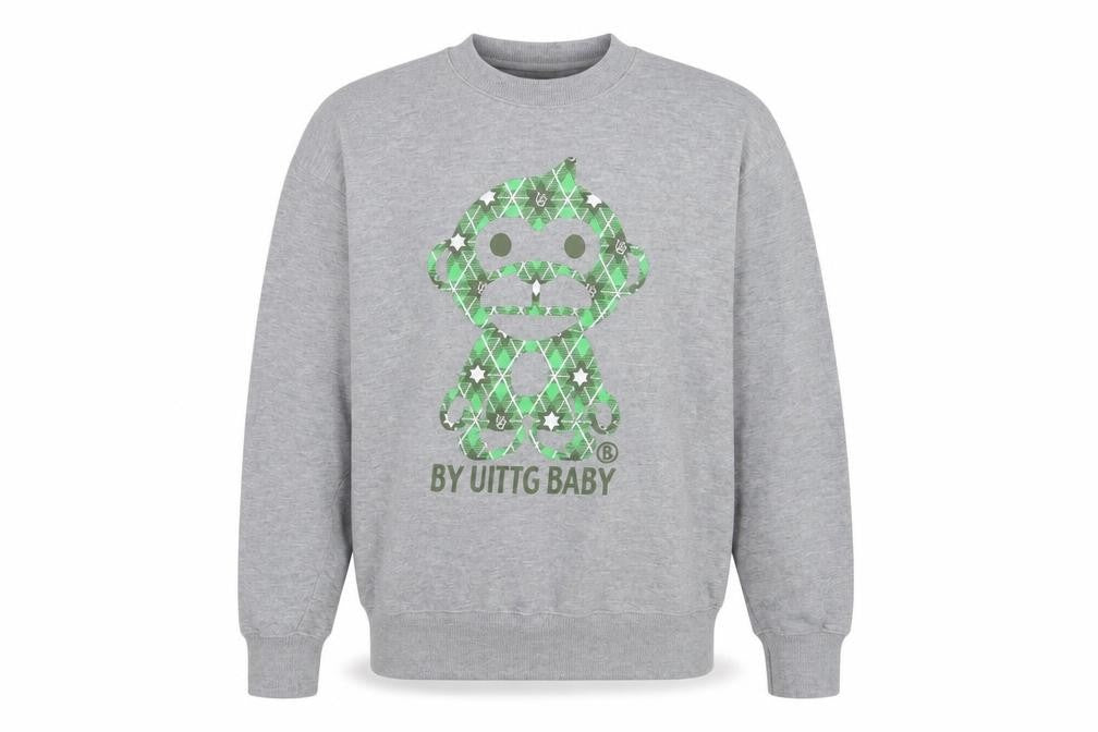 UITTG BABY Mens Grey Cotton Pullover Sweatshirt Size L