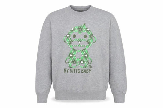 UITTG BABY Mens Grey Cotton Pullover Sweatshirt Size L