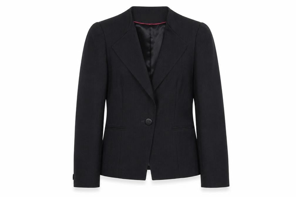 Planet Womens Grey Striped Jacket Blazer Size 14 Button