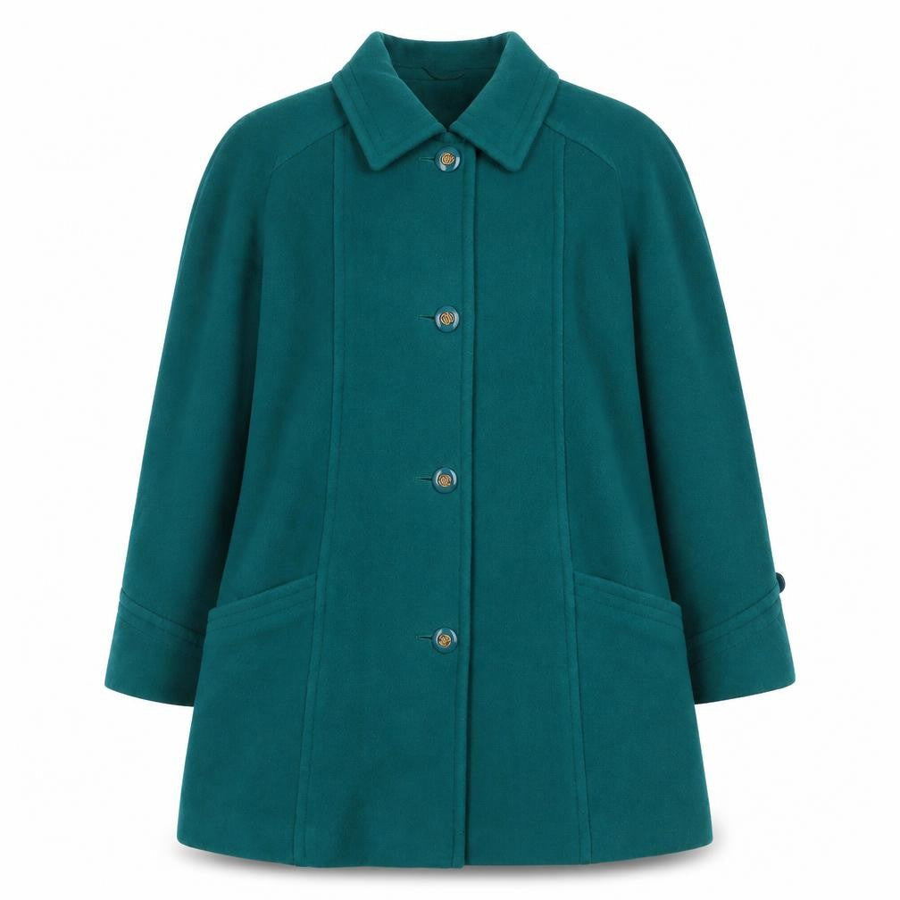 Lampert Womens Green Overcoat Coat Size 12 Button