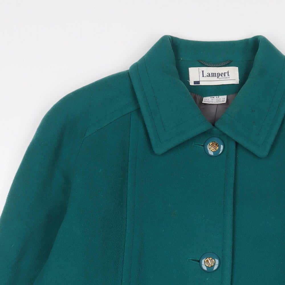 Lampert Womens Green Overcoat Coat Size 12 Button