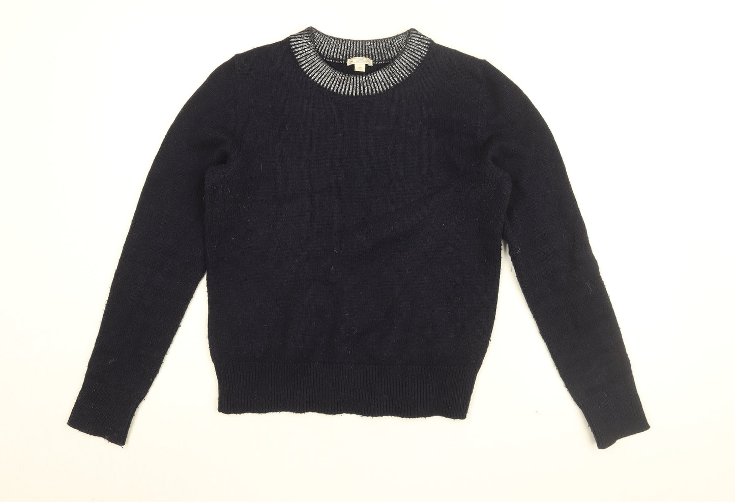 Gap Womens Blue Round Neck Acrylic Pullover Jumper Size S