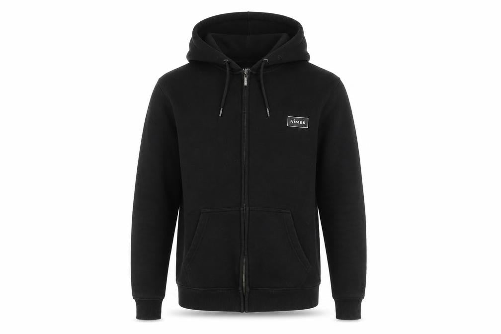 Nimes Mens Black Cotton Full Zip Hoodie Size S