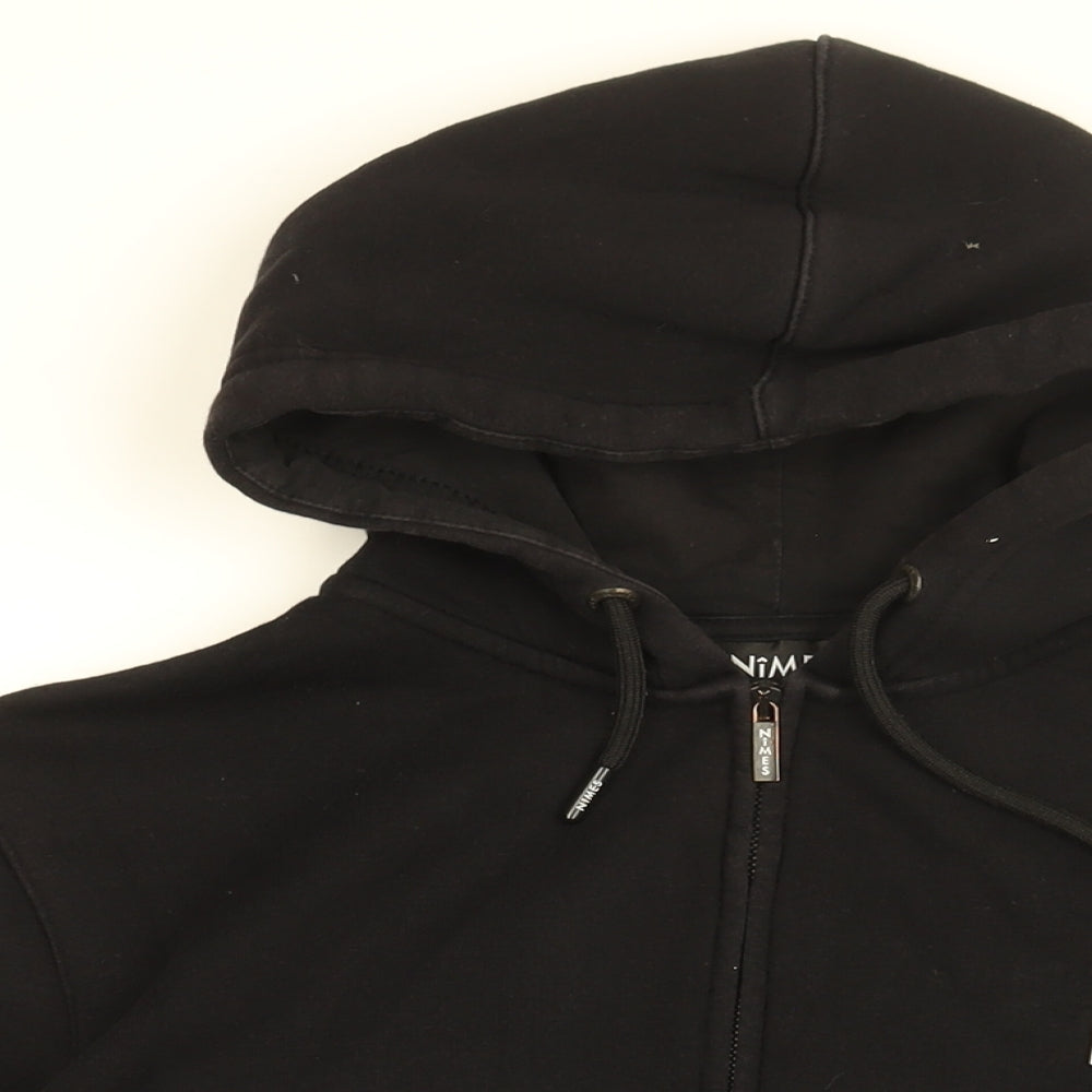 Nimes Mens Black Cotton Full Zip Hoodie Size S