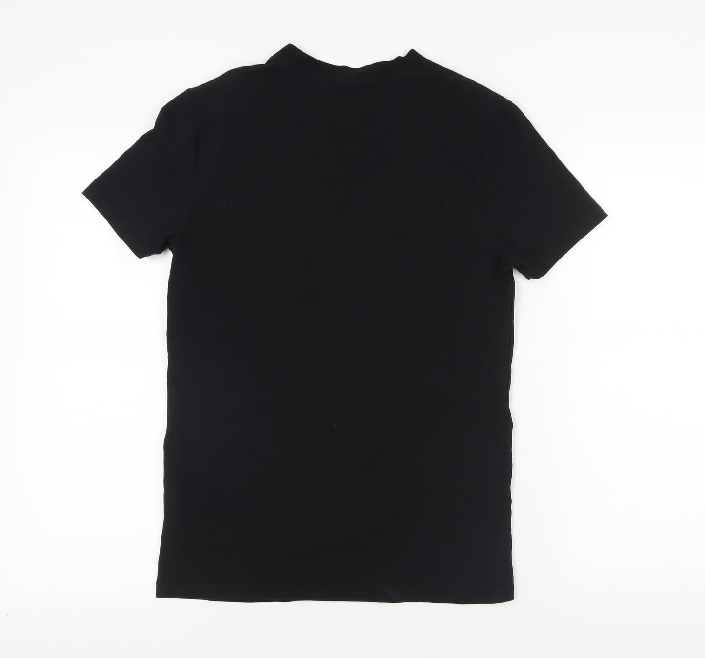 ASOS Black Embroidered Rose T-Shirt, Size S