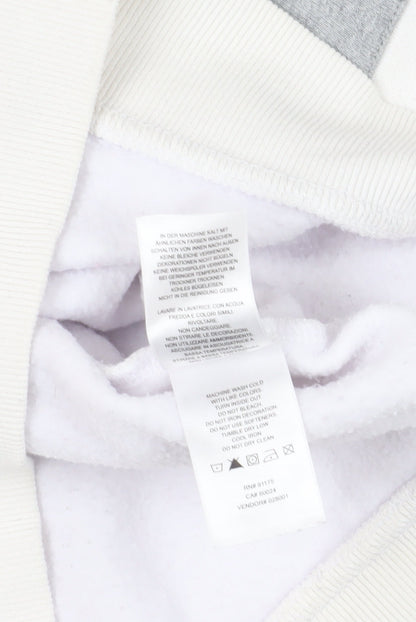 Close-up detail of Fila White Pullover Sweatshirt - Women's, size S