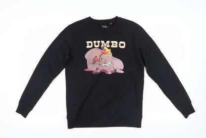 Preloved Disney Dumbo Black Sweatshirt, Crew Neck, Size 8 - Front
