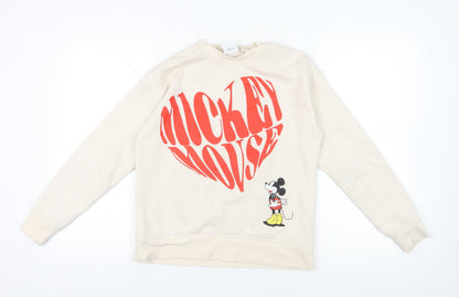 Front view of Disney Ivory 2XS Mickey Mouse Logo Pullover