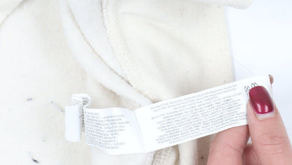 Close-up detail of Disney Ivory 2XS Mickey Mouse Logo Pullover