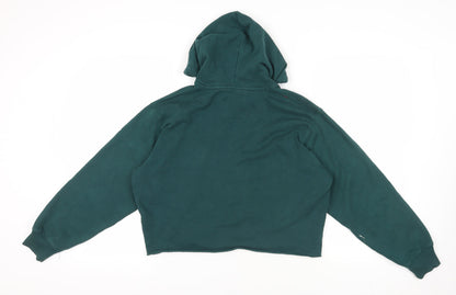 Back view of Hollister Green Embroidered Pullover Hoodie Medium
