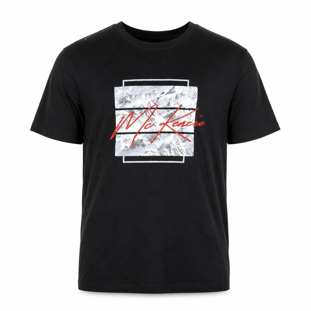 McKenzie Black Graphic T-Shirt, Large, Cotton Crew Neck