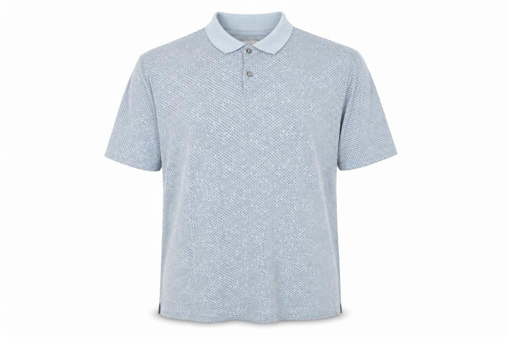 UNBIAS Blue Geometric Polo Shirt Size L