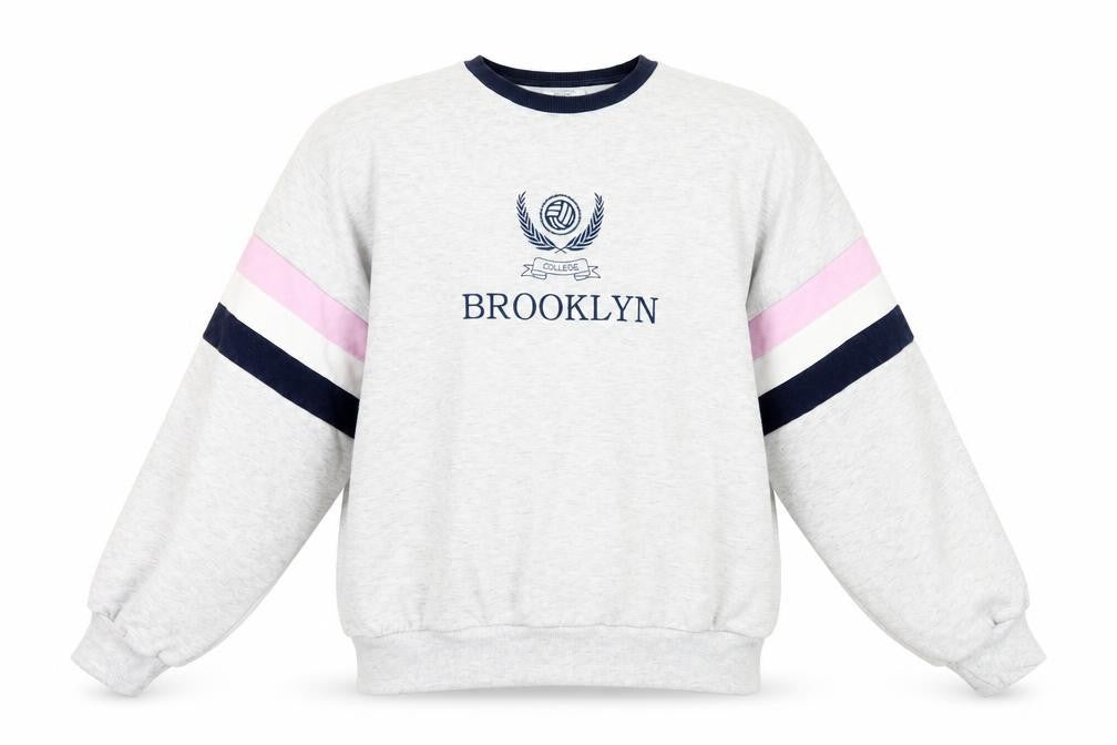 Bershka Grey Pullover Sweatshirt S - College Style