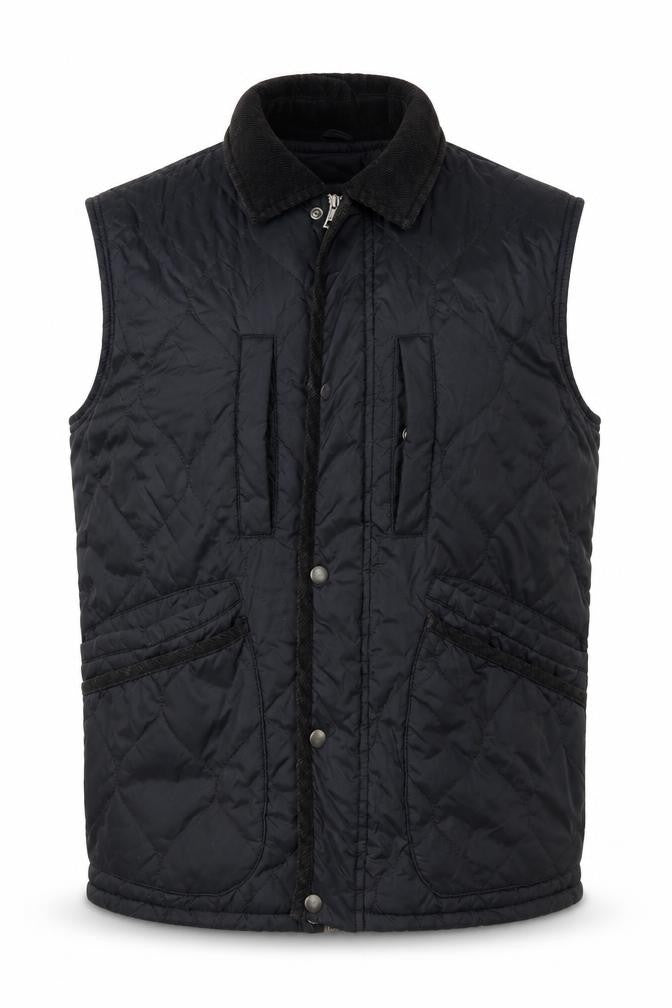 Topman Black Quilted Waistcoat M - Casual Classic Style