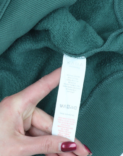 Close-up detail of Kaia Green Pullover Hoodie UK 10