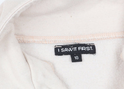 Brand and care label for I SAW IT FIRST Colourblock Sweatshirt, size 10