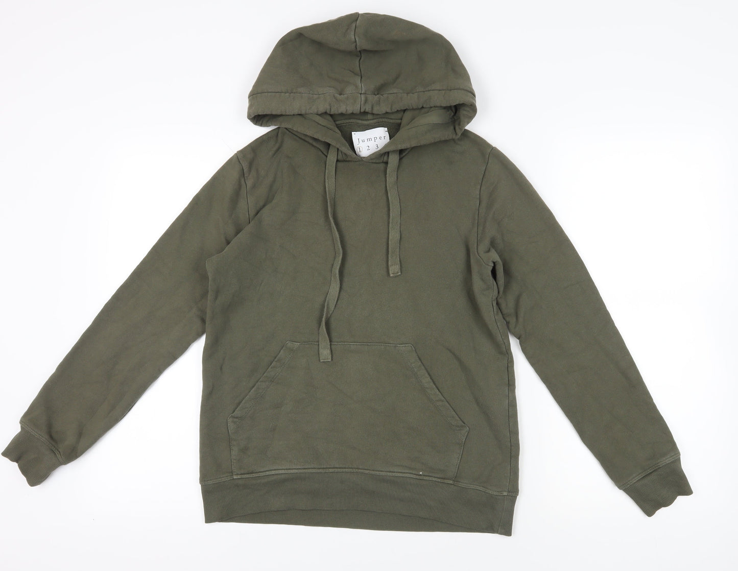 Jumper 1234 Green Cotton Pullover Hoodie